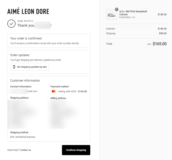 AIME LEON DORE 드로우 응모 방법