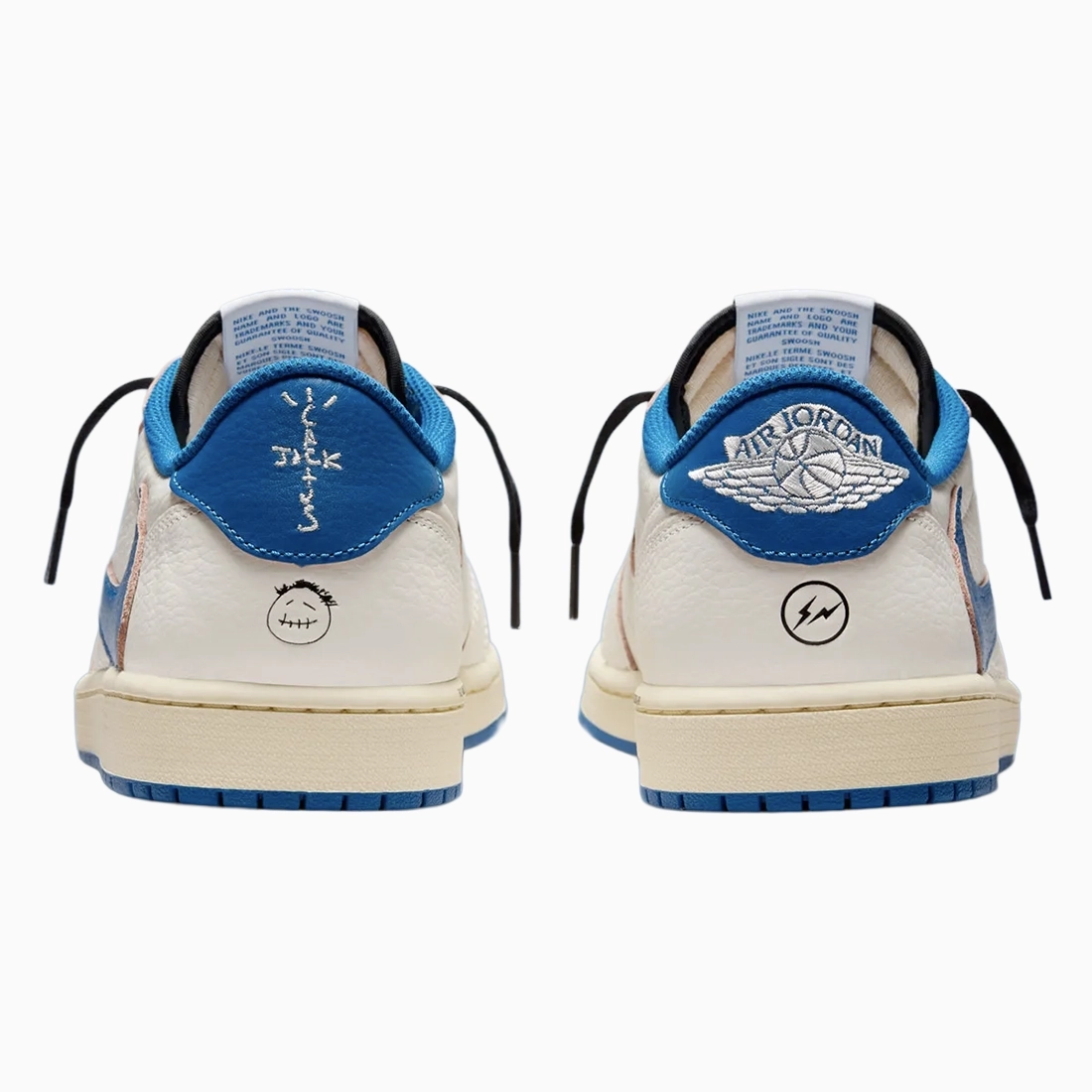 트래비스스캇 x 프라그먼트 x 에어 조던 1 로우 OG 세일 밀리터리 블루 DM7866-104