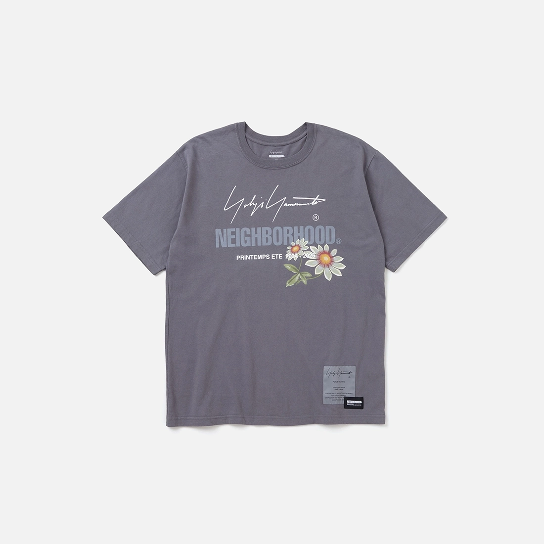 요지 야마모토 뿌르 옴므 x 네이버후드 티 숏 슬리브-1 그레이 242PCYYN-ST01S