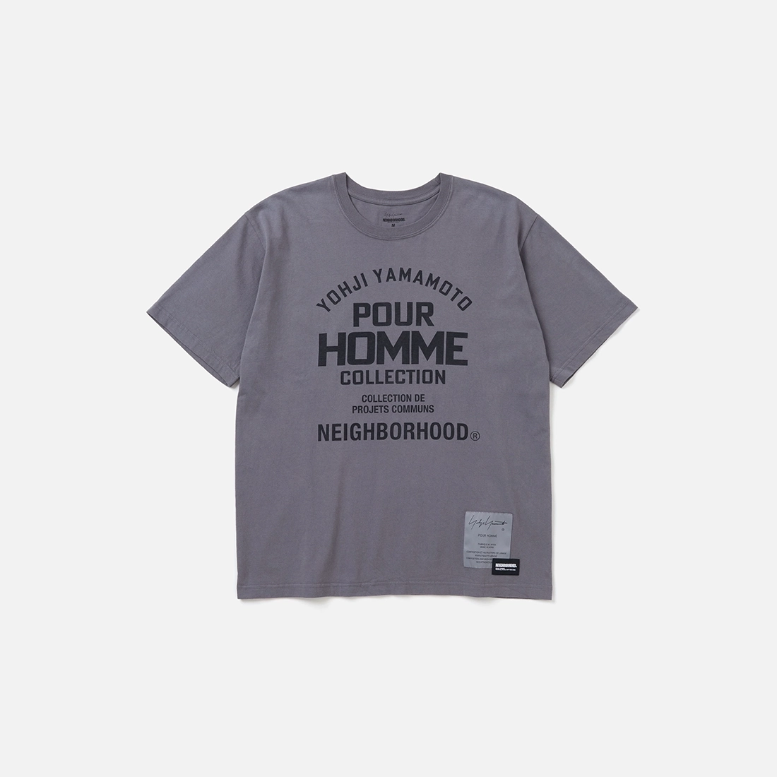 요지 야마모토 뿌르 옴므 x 네이버후드 티 숏 슬리브-2 그레이 242PCYYN-ST02S