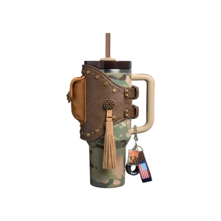 스탠리 x 포스트 말론 더 퀜처 H2.0 플로우스테이트 텀블러 퀜처 파우치 벨트 1.18L 멀티캠