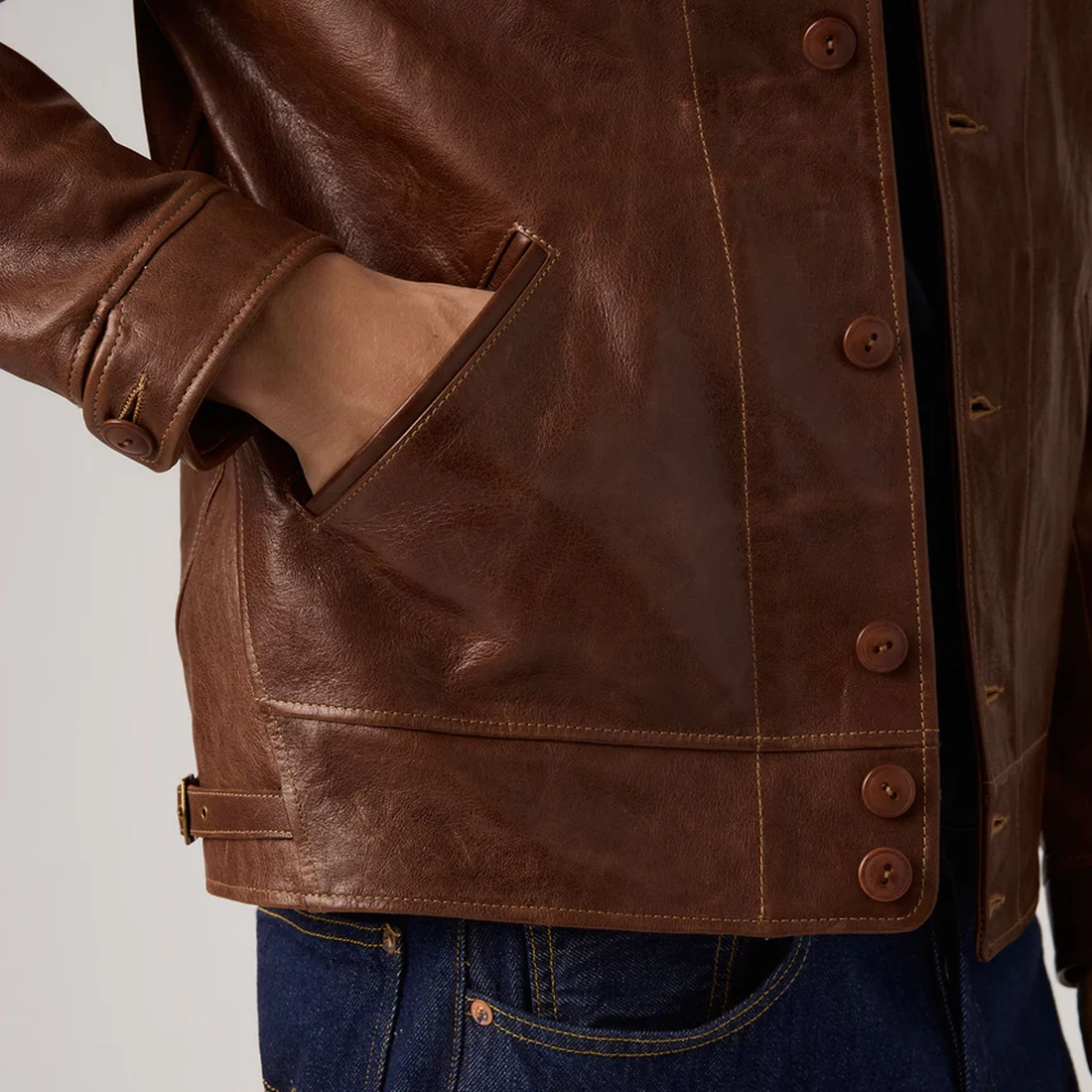 리바이스 LVC 아인슈타인 멘로 코삭 레더 자켓 392040000