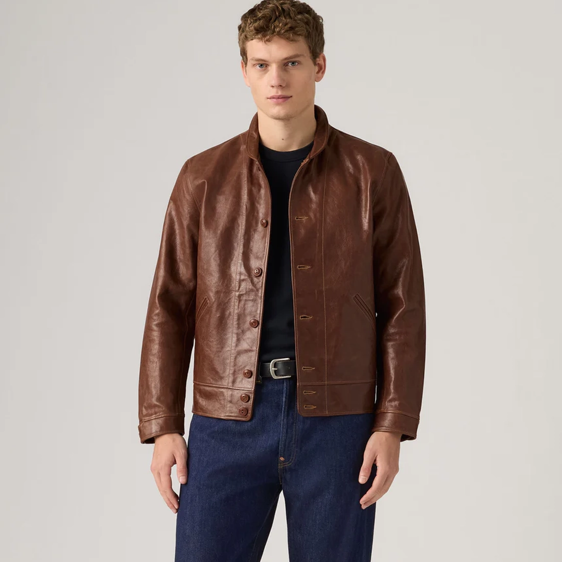 리바이스 LVC 아인슈타인 멘로 코삭 레더 자켓 392040000