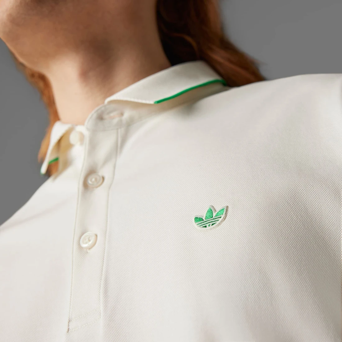 아디다스 오리지널스 트위스트니트 트레포일 폴로 셔츠 JH3861