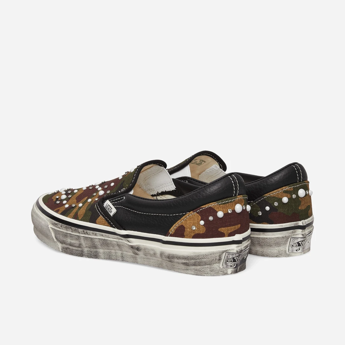 반스 Premium Classic Slip-On Pearlized Sneakers Camo / Black VN000D9PCAK1