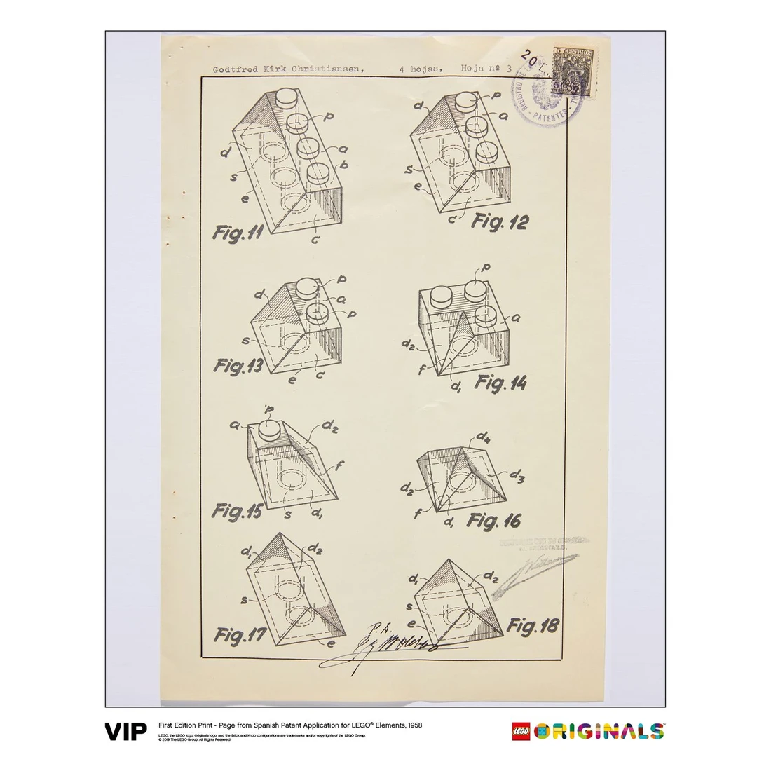 레고 Spanish Patent LEGO Elements 1958 5006001