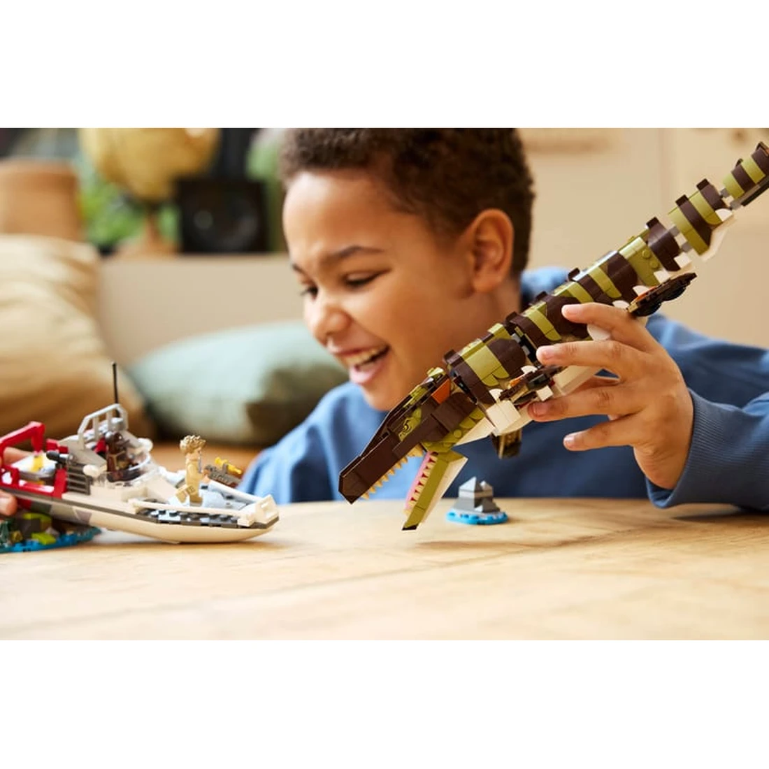 레고 브릭 조립식 모사사우루스 보트 미션 76974