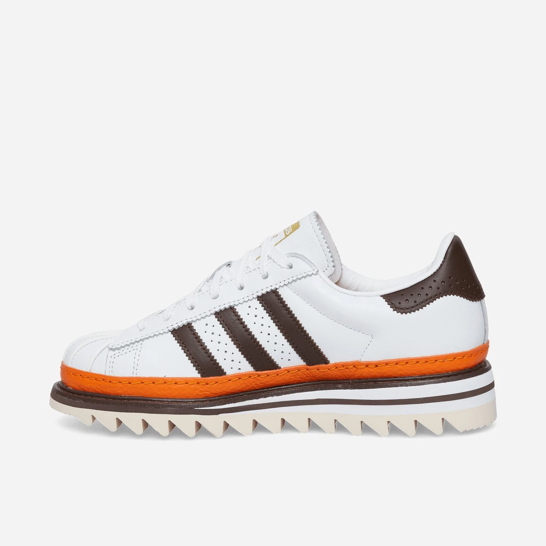 아디다스 CLOT by Edison Chen EX Orange Superstar Sneakers White / Coffee / Orange KK1388