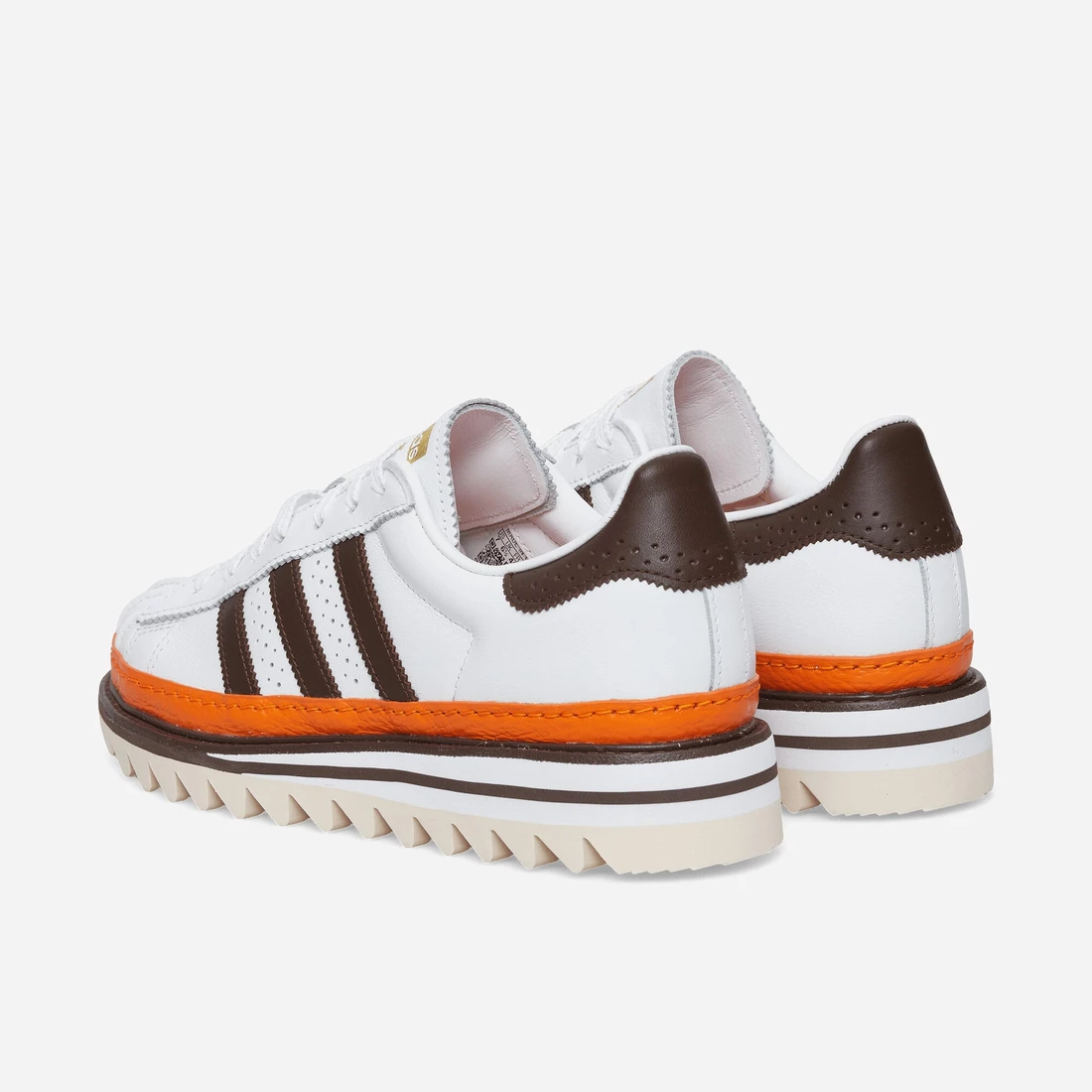 아디다스 CLOT by Edison Chen EX Orange Superstar Sneakers White / Coffee / Orange KK1388