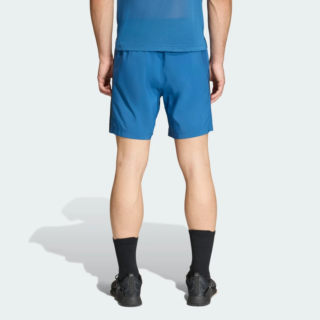 아디다스 테크 에센셜 워크아웃 3-스트라이프 쇼츠 KF3291