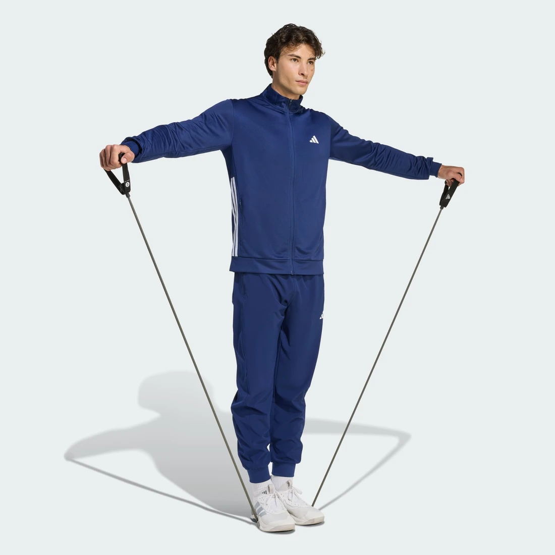 아디다스 워크아웃 에센셜 올세트 3-스트라이프 니트 트랙 탑 KC8151