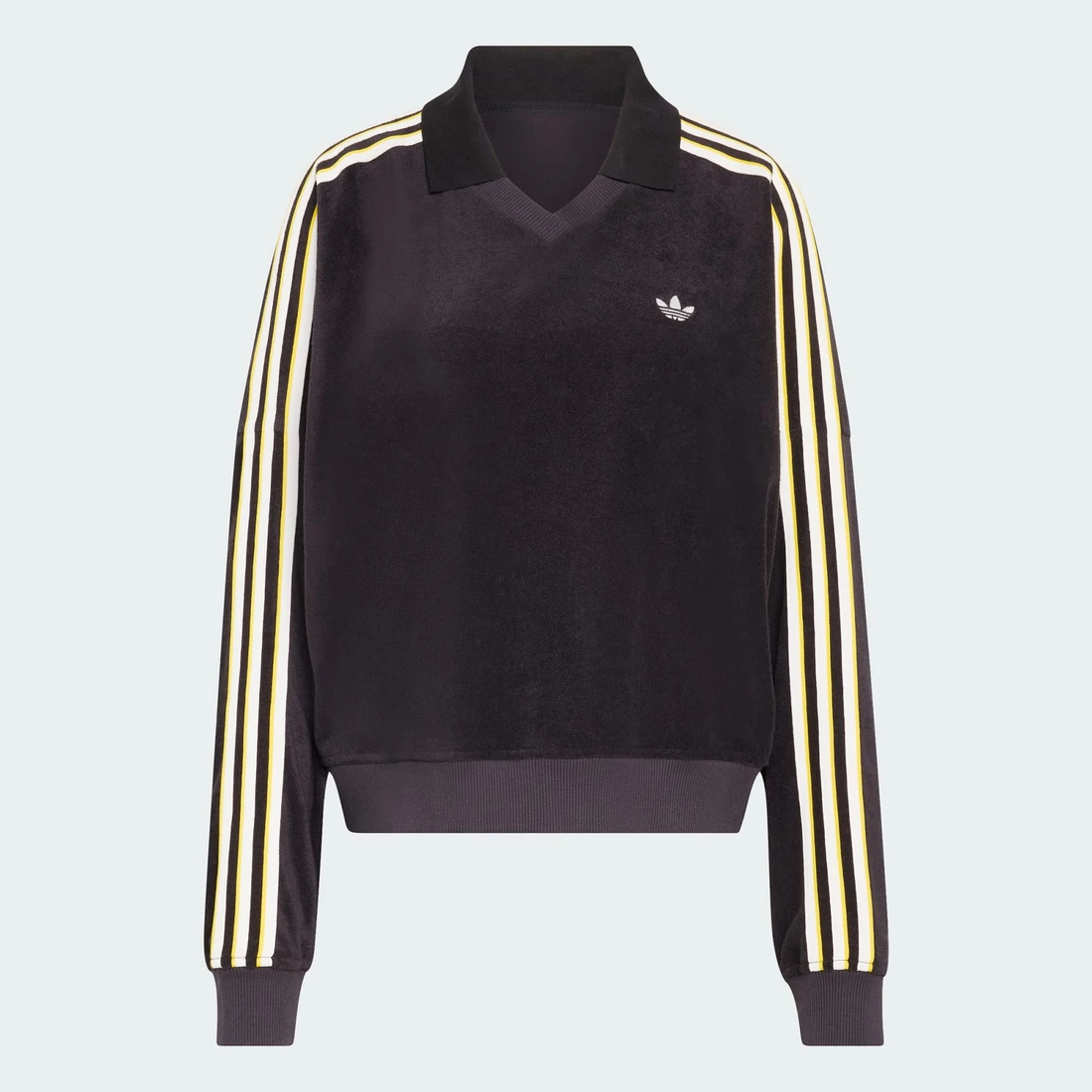 아디다스 테리 타월 브이넥 롱 슬리브 폴로 셔츠 KD1402