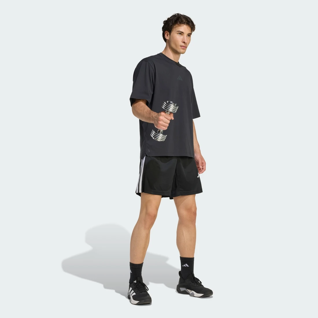 아디다스 워크아웃 에센셜 베이스 3-스트라이프 피케 쇼츠 7인치 KA3461