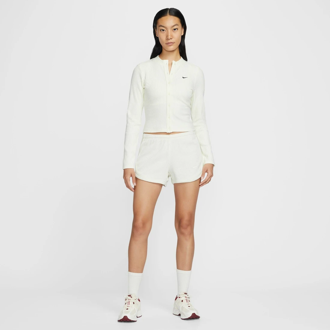 나이키 NSW 칠 니트 슬림 와이드 골지 가디건 세일 블랙 - 아시아 우먼스 IF0235-133