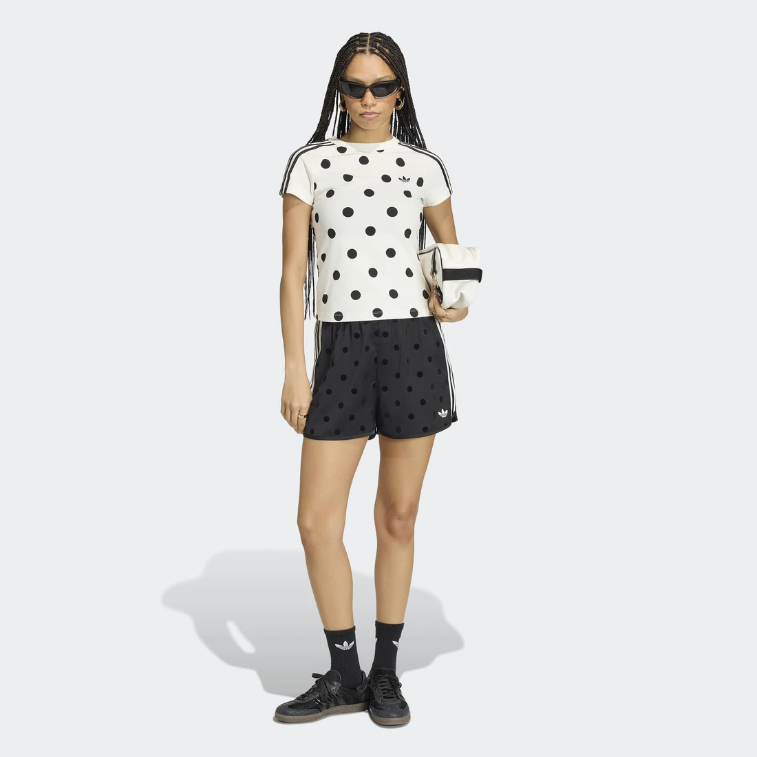 아디다스 오리지널스 폴카 닷 스프린터 쇼츠 블랙 - KR 사이즈 우먼스 KV1172