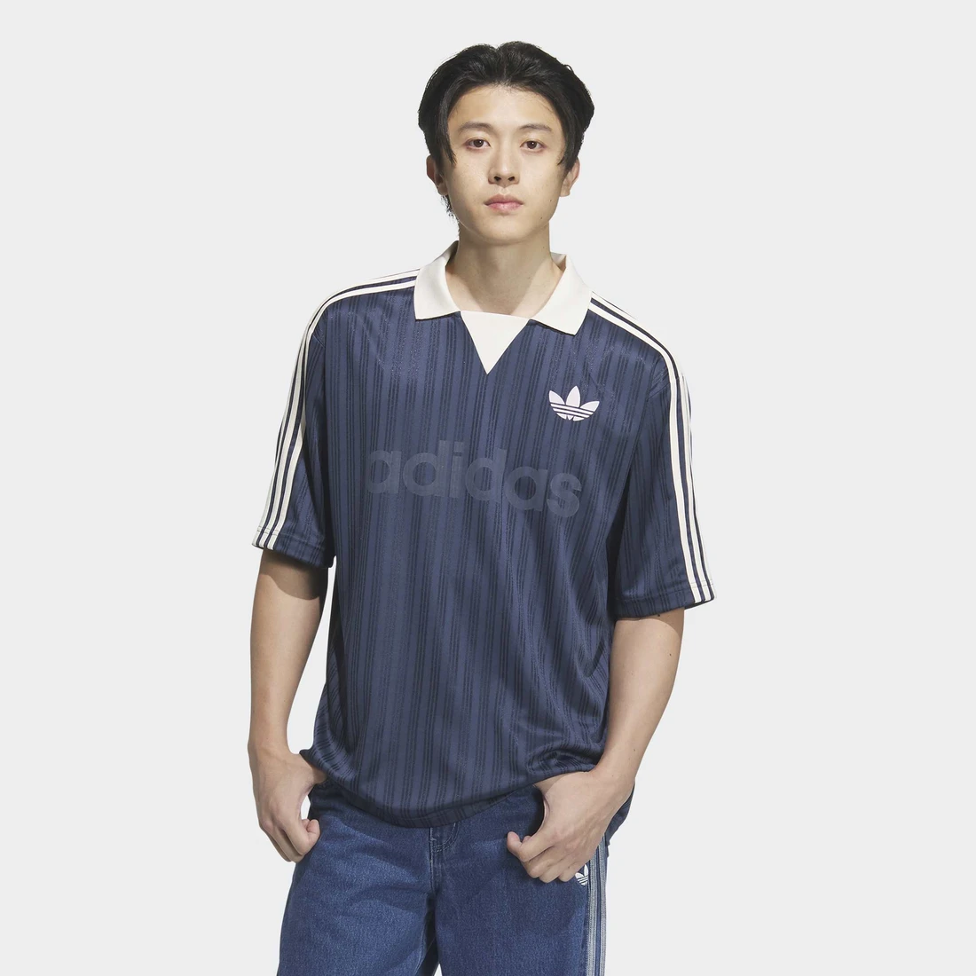 아디다스 오리지널스 칼라드 골리 탑 크루 네이비 - KR 사이즈 JX8981