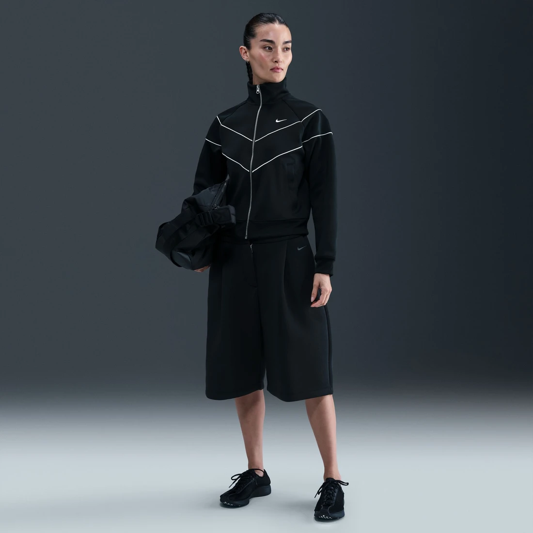 나이키 NSW 윈드러너 니트 자켓 블랙 세일 - 아시아 우먼스 HJ0976-011