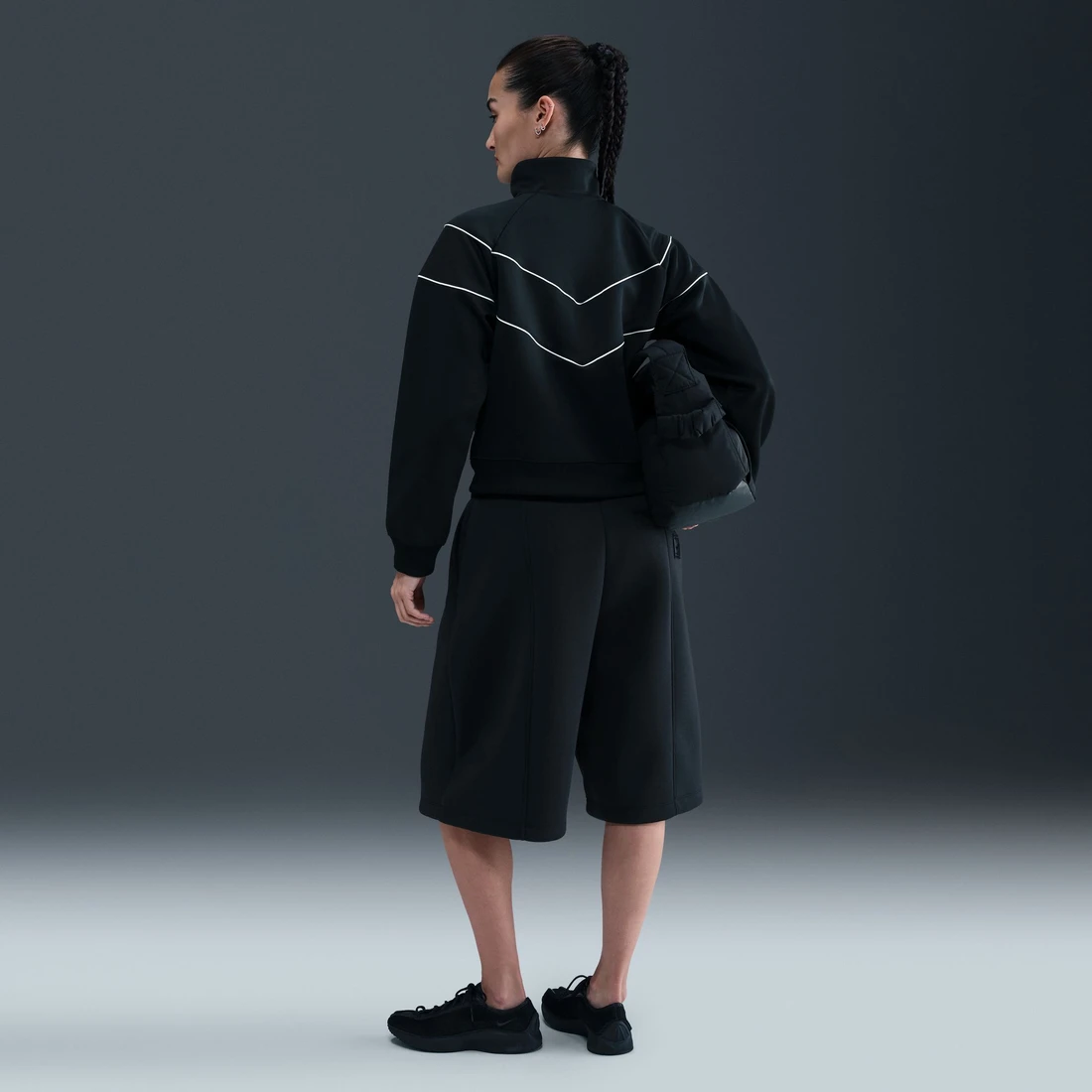 나이키 NSW 윈드러너 니트 자켓 블랙 세일 - 아시아 우먼스 HJ0976-011