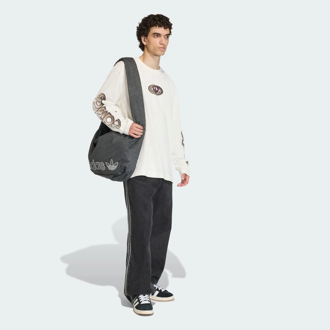 아디다스 오리지널스 그래픽 롱슬리브 티셔츠 코어 화이트 - KR 사이즈 KS6859