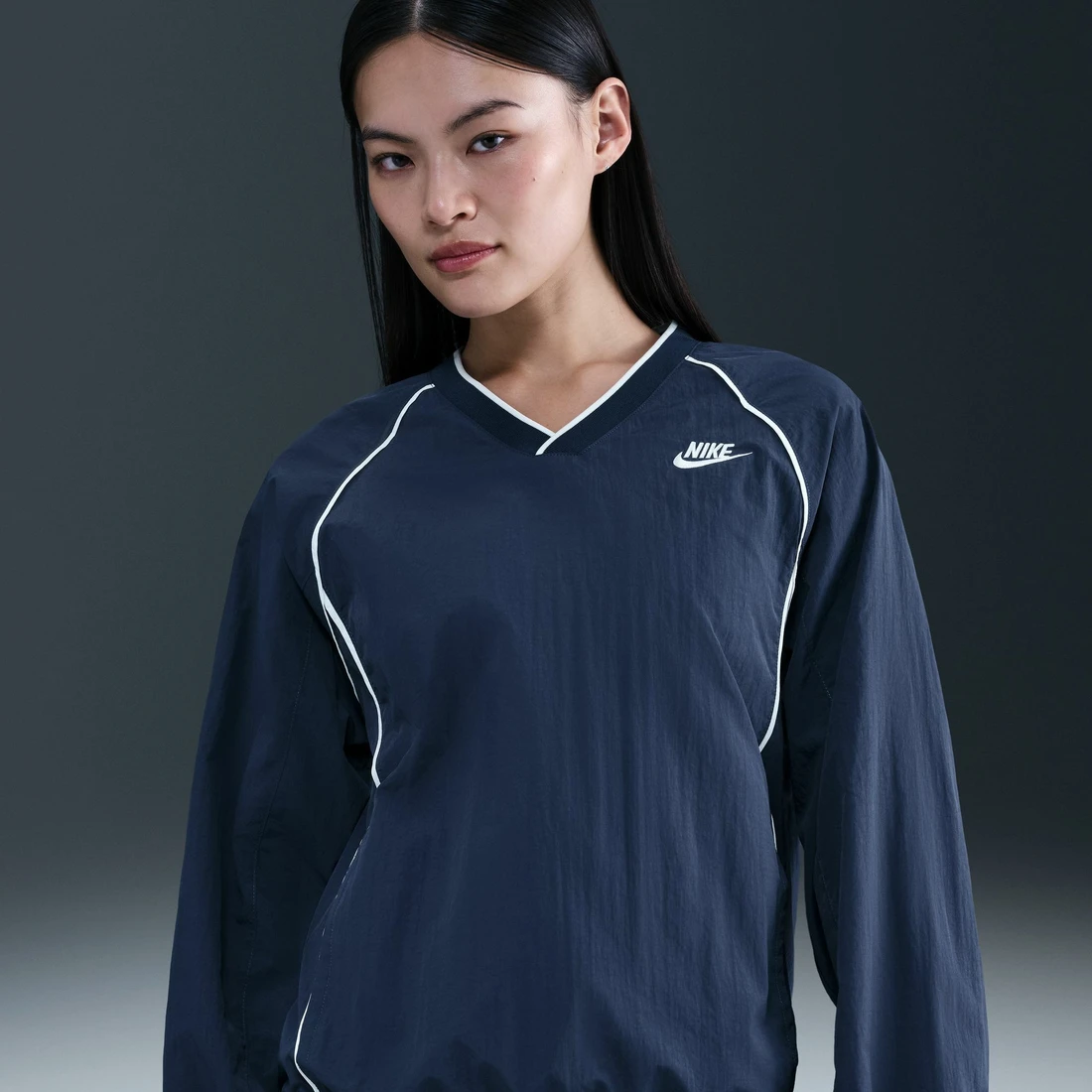 나이키 NSW 윈드러너 풀오버 탑 미드나잇 네이비 세일 - 아시아 우먼스 IM7448-410