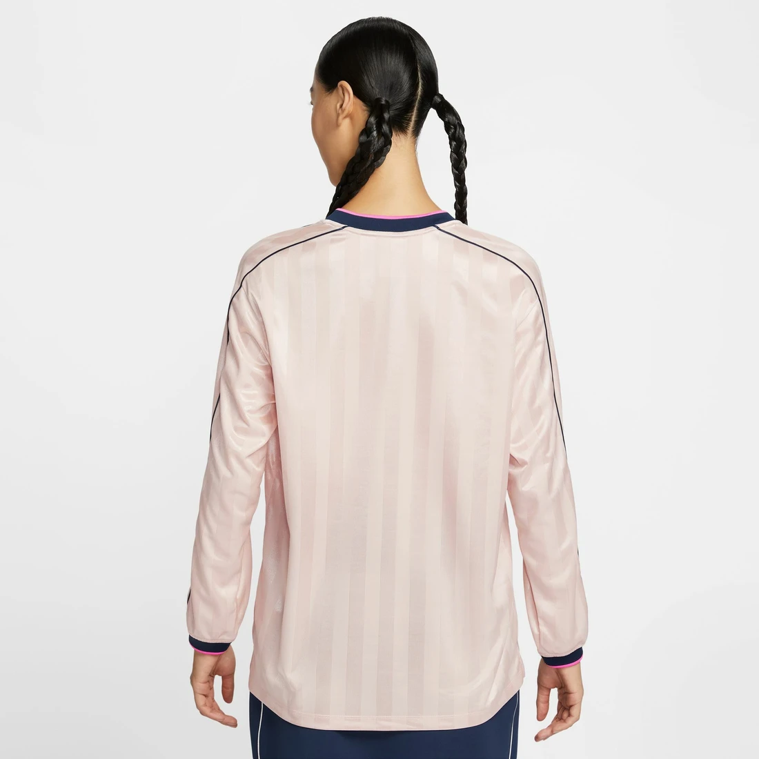 나이키 NSW 롱슬리브 저지 탑 실트 레드 미드나잇 네이비 - 아시아 우먼스 IM7453-667