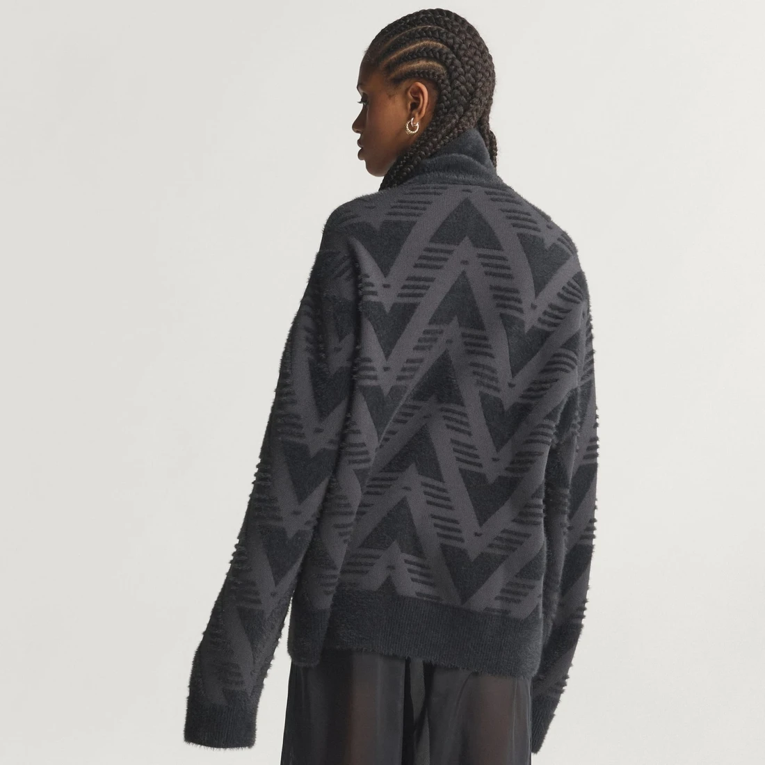 아디다스 하프 집 니트 스웨터 블랙 - KR 사이즈 KD2427