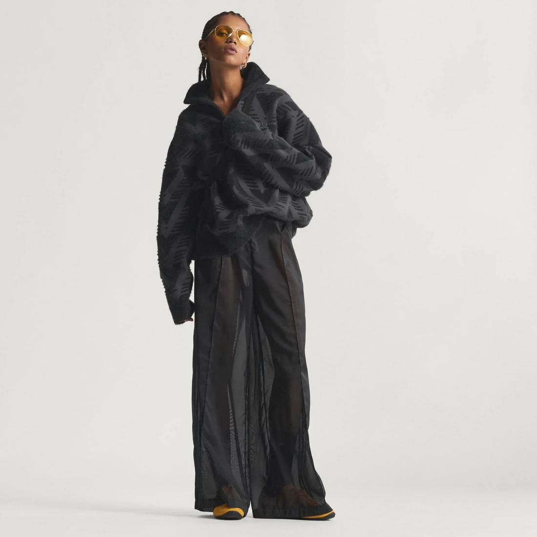 아디다스 하프 집 니트 스웨터 블랙 - KR 사이즈 KD2427