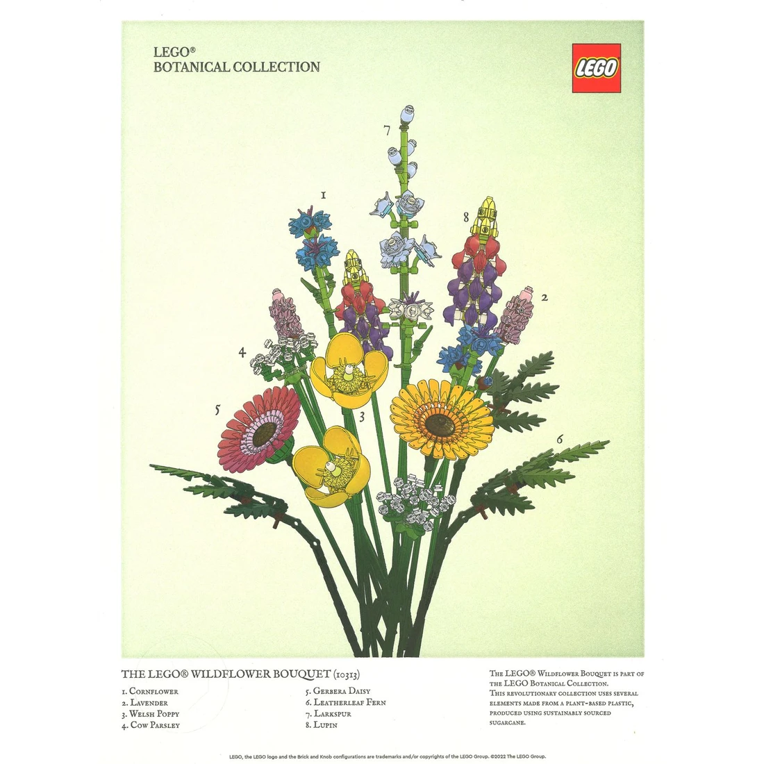 레고 보태니컬 컬렉션 아트 프린트 - 야생화 꽃다발 5007799