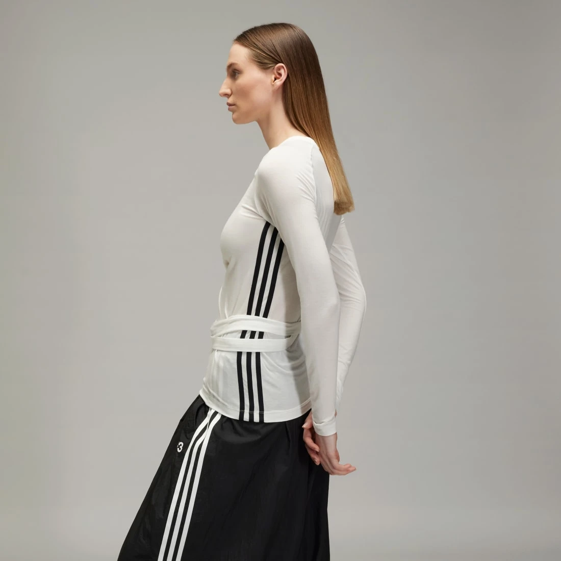 Y-3 롱슬리브 셔츠 코어 화이트 우먼스 JM7849