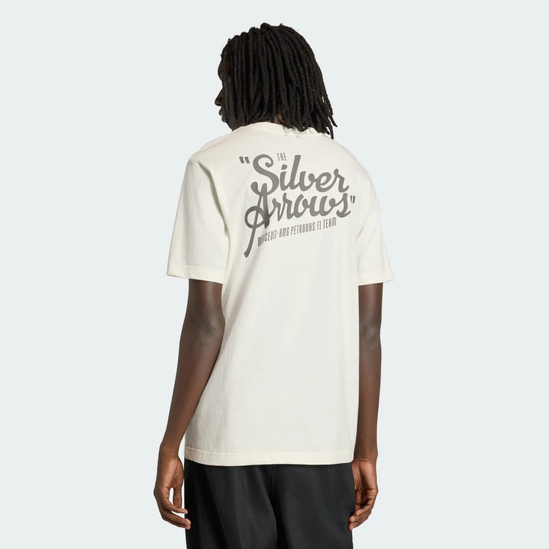 아디다스 x 메르세데스 AMG 페트로나스 F1 팀 실버 애로우 티셔츠 오프 화이트 그래닛 - KR 사이즈 KE8288