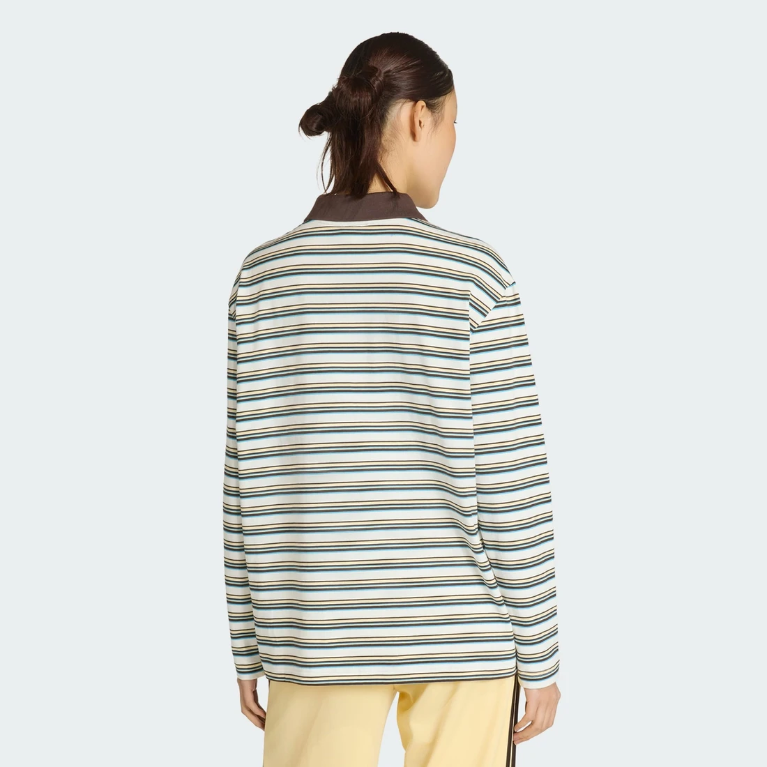 아디다스 스트라이프 오버사이즈 롱 슬리브 폴로 셔츠 KU6081