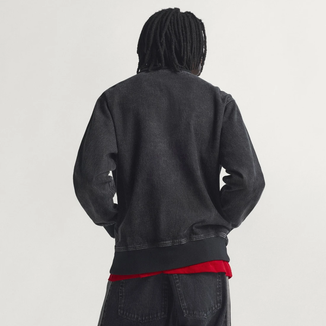 아디다스 아디컬러 데님 파이어버드 트랙탑 트루 블랙 데님 - KR 사이즈 KD1516