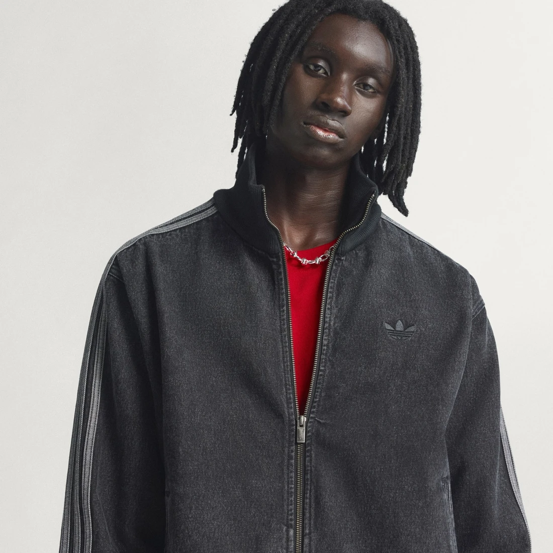 아디다스 아디컬러 데님 파이어버드 트랙탑 트루 블랙 데님 - KR 사이즈 KD1516