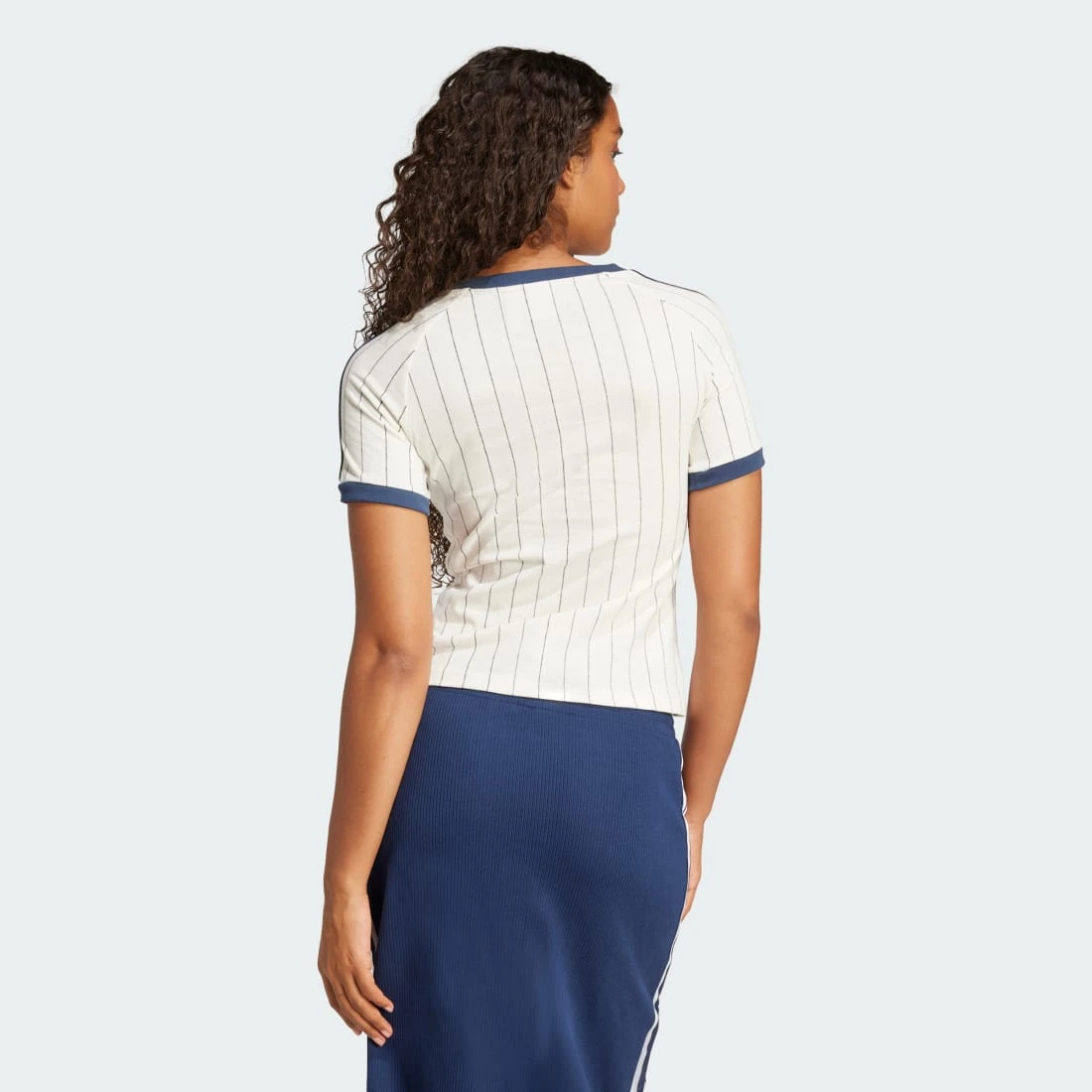 아디다스 리니어 캘리 그래픽 티셔츠 오프 화이트 나이트 인디고 - KR 사이즈 우먼스 JC7705