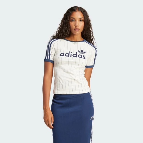 아디다스 리니어 캘리 그래픽 티셔츠 오프 화이트 나이트 인디고 - KR 사이즈 우먼스