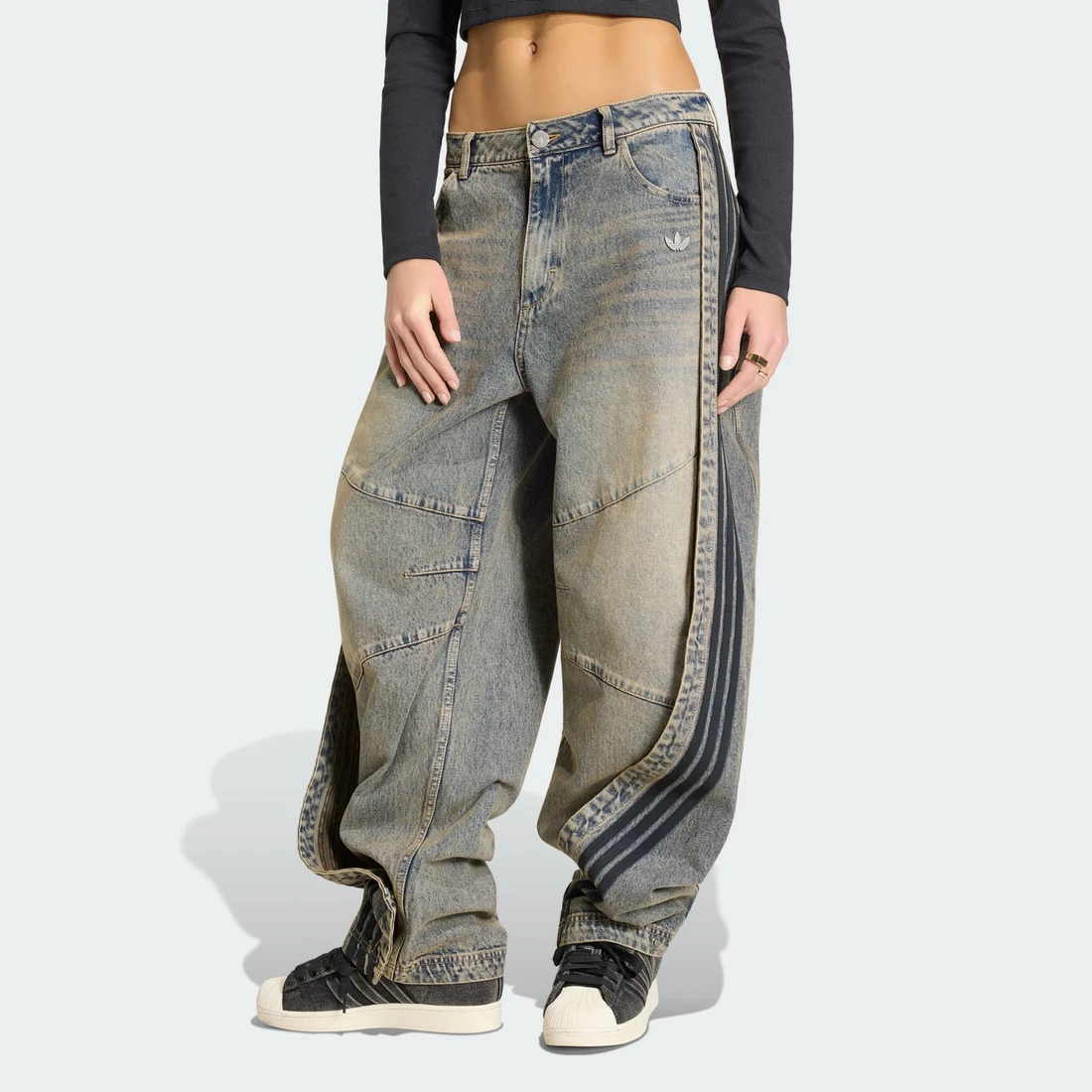 아디다스 아딜레늄 5.0 바나나 오버레이 데님 팬츠 KY5189