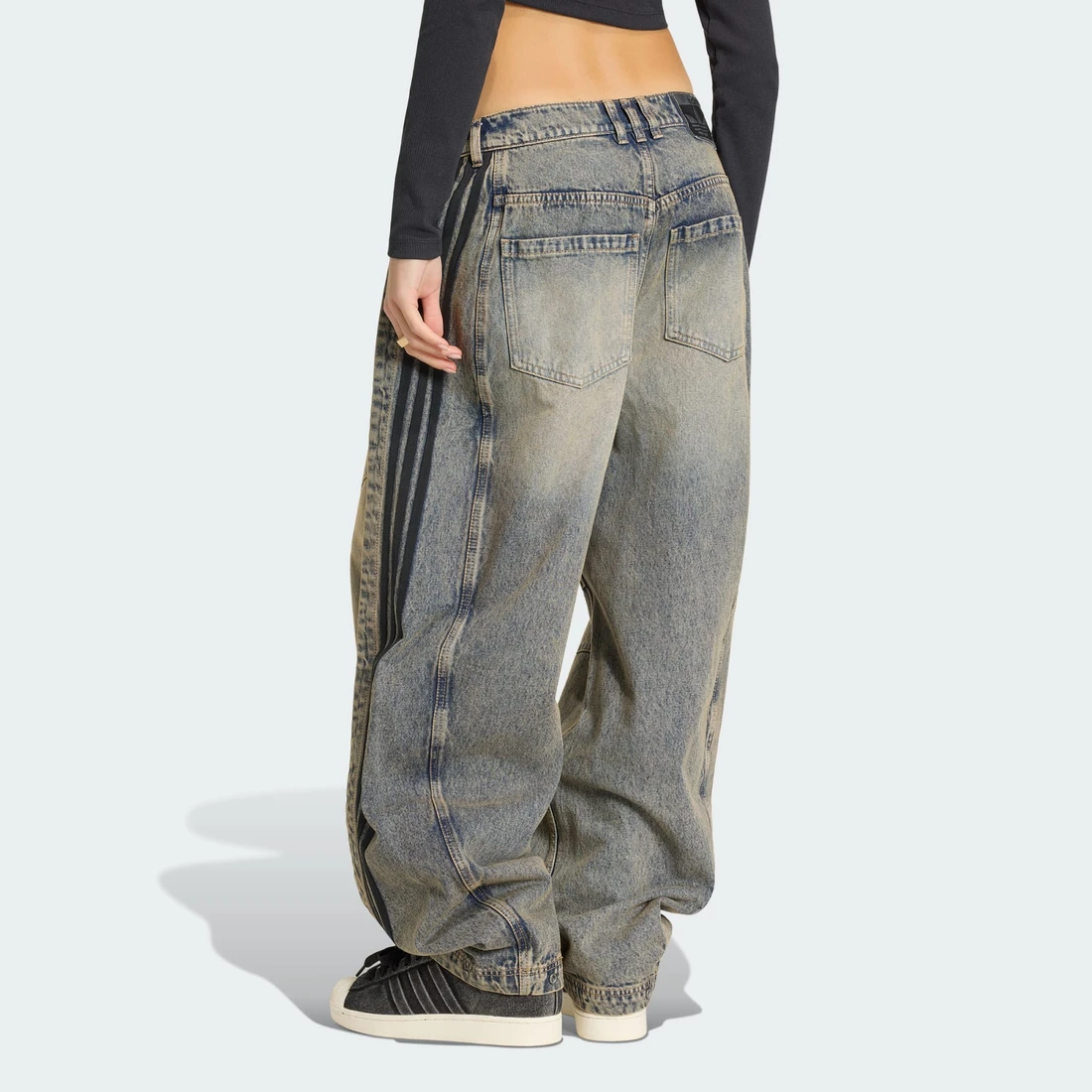 아디다스 아딜레늄 5.0 바나나 오버레이 데님 팬츠 KY5189