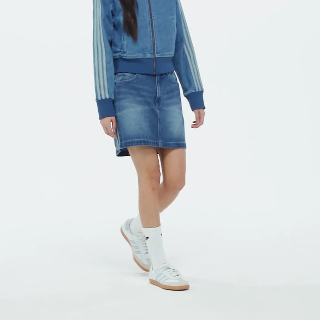 아디다스 아디컬러 3S 데님 미니 스커트 JW2649
