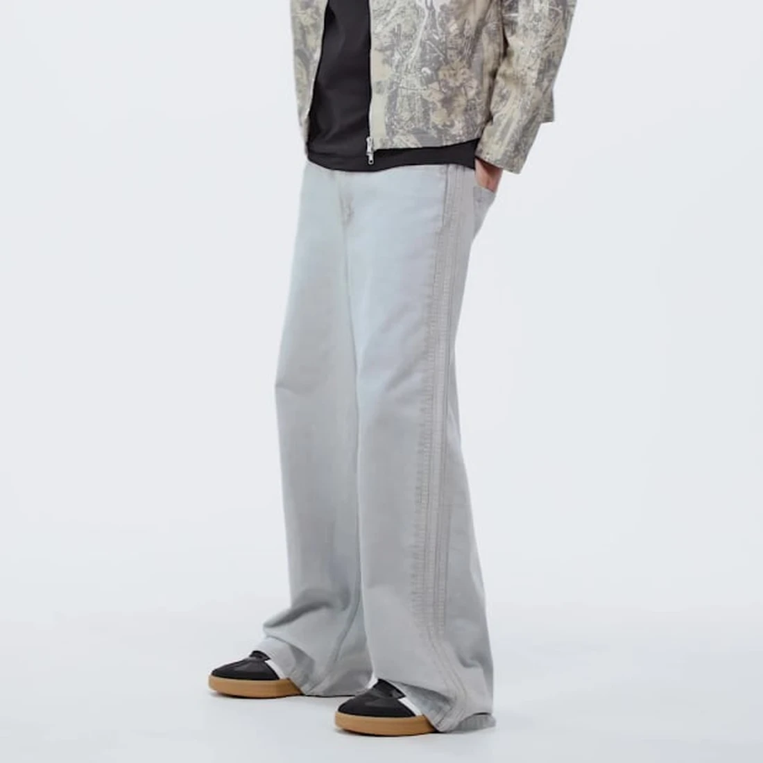 아디다스 오리지널스 90s 얼터너티브 스포츠 와이드 레그 스케이터 진 크리스탈 스카이 - KR 사이즈 KS6845