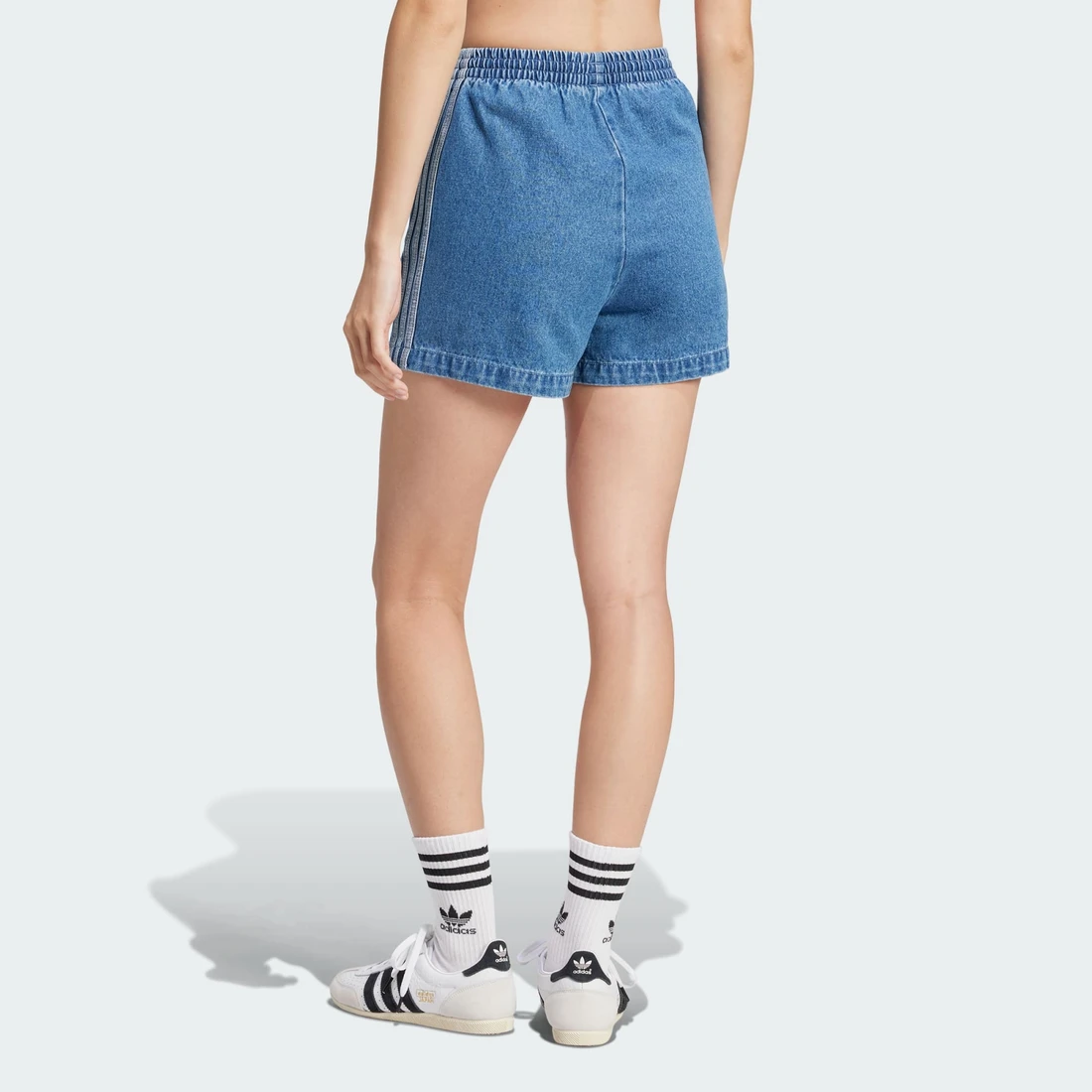 아디다스 아디컬러 데님 파이어버드 쇼츠 인디고 데님 - KR 사이즈 우먼스 JD2562