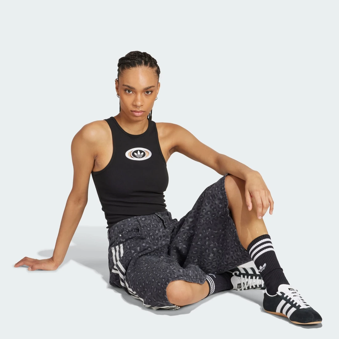 아디다스 데님 버뮤다 쇼츠 멀티컬러 카본 - US 사이즈 우먼스 KA2675