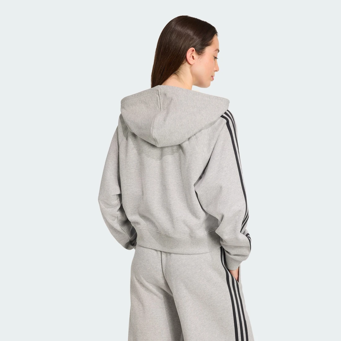 아디다스 아디컬러 3 스트라이프 숏 지퍼 후디 JX5282