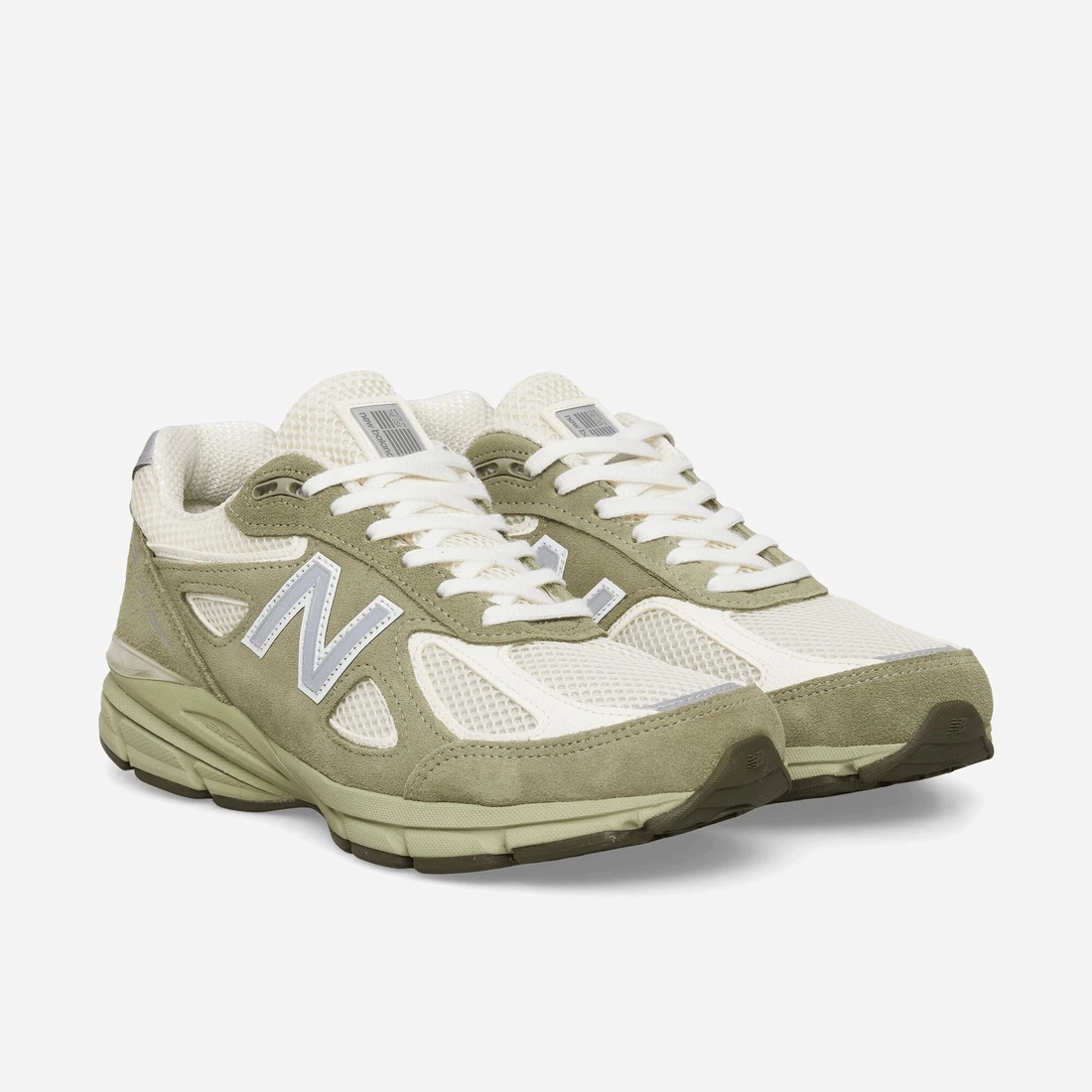 뉴발란스 x 테디 산티스 990v4 메이드 인 USA 올리브 리프 퍼마프로스트 U9901MX