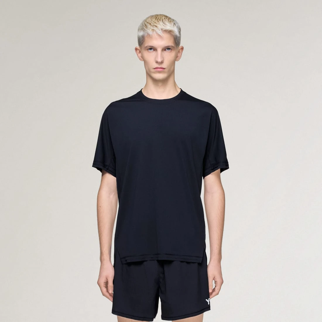 Y-3 러닝 숏슬리브 티셔츠 블랙 KF6197