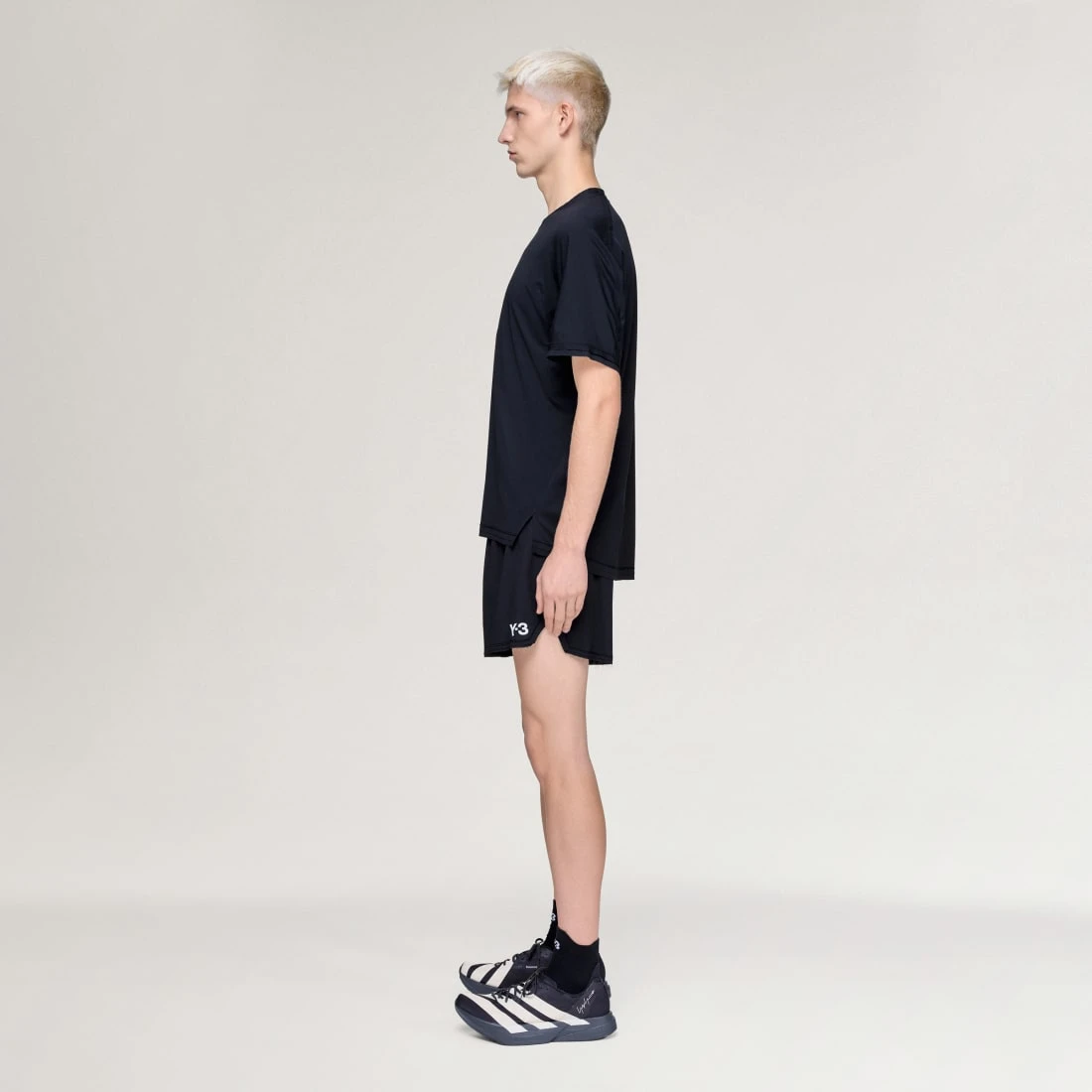 Y-3 러닝 숏슬리브 티셔츠 블랙 KF6197