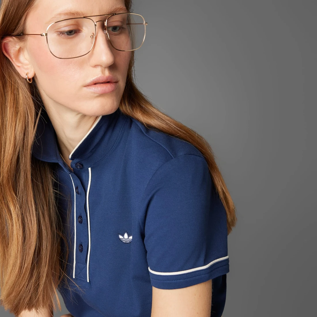 아디다스 오리지널스 트위스트니트 트레포일 폴로 셔츠 JH3894