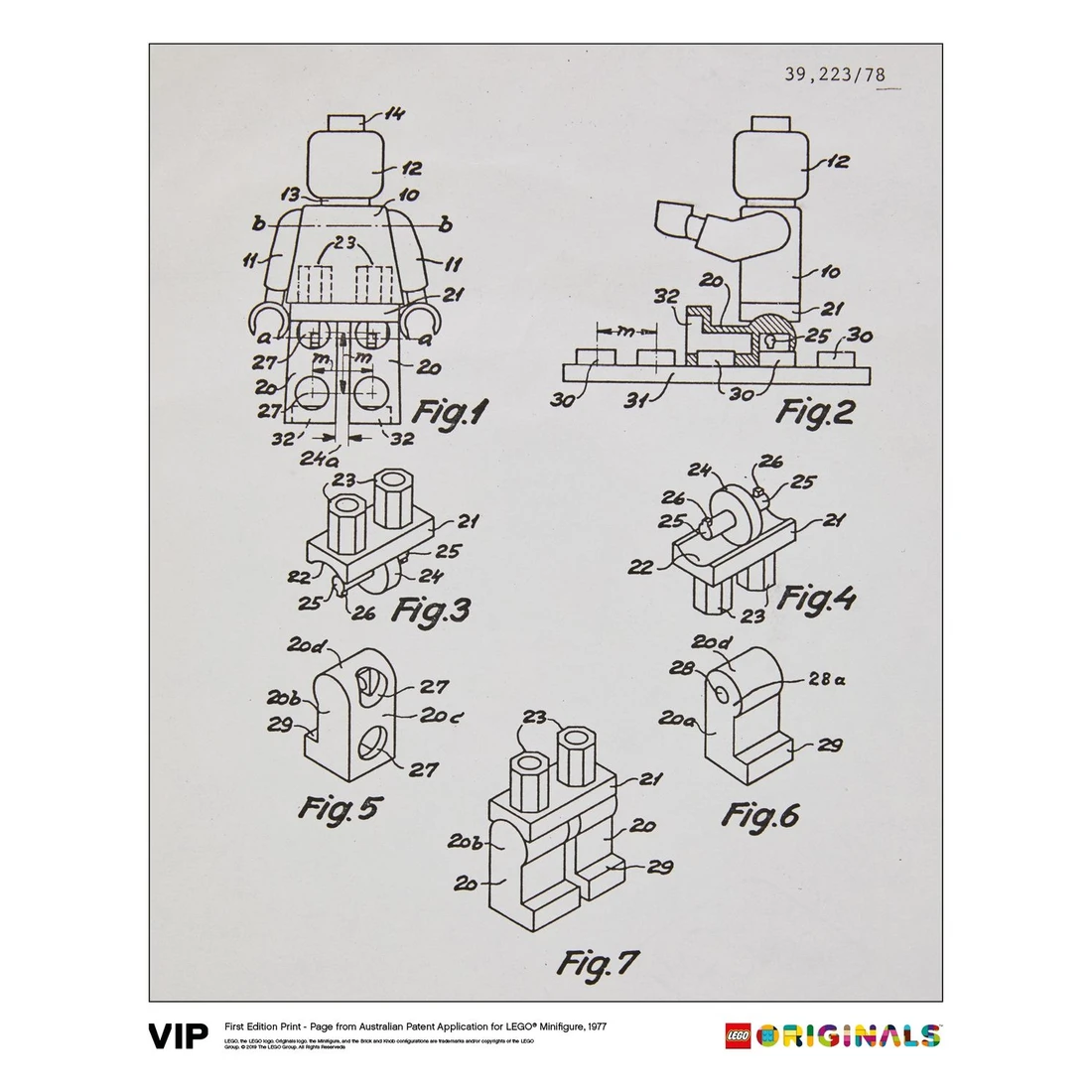 레고 Australian Patent LEGO Miniﬁgure 1977 5006003