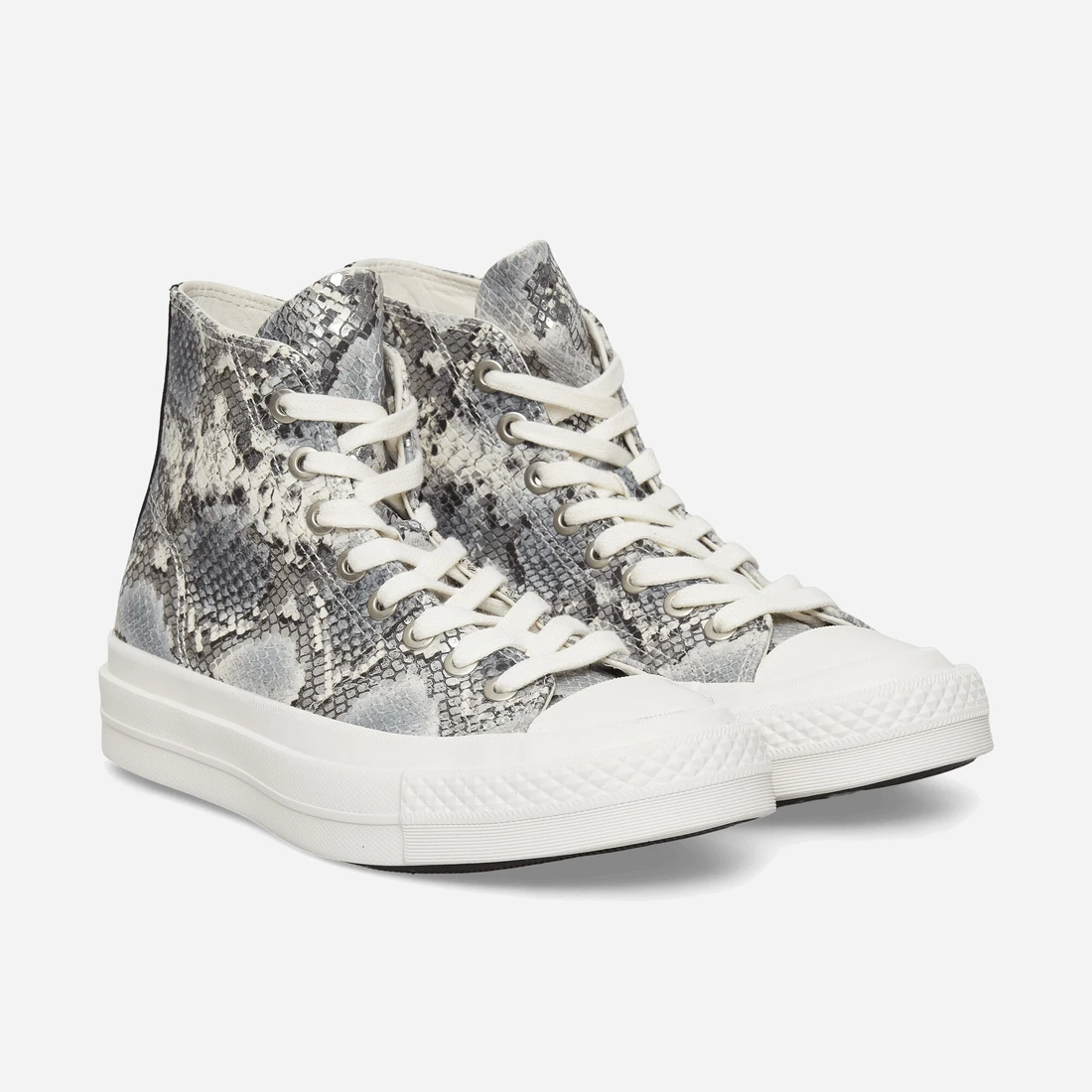 컨버스 척 테일러 올스타 퍼스트 스트링 하이 스네이크스킨 화이트 스노우 화이트 A18412C