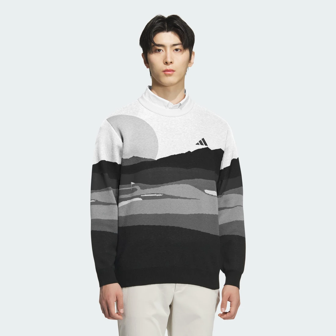 아디다스 남성용 그래픽 스웨터 롱 슬리브 JM2933