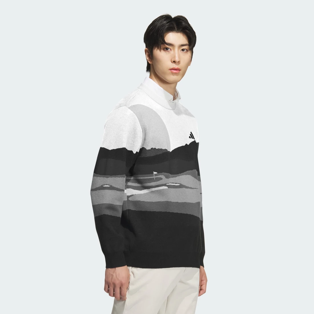 아디다스 남성용 그래픽 스웨터 롱 슬리브 JM2933